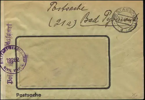 Deutschland Postsache Zensur Stassfurt 24.2.1947