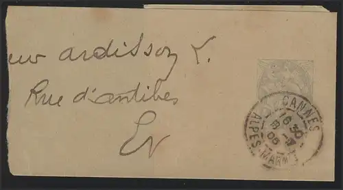 France: bande de fréquences (pièces), 1 C. Cannes 1905