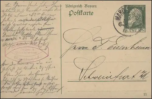 Carte postale de Bavière P 87I/01: Maroldsweisbach 3 mai 1911