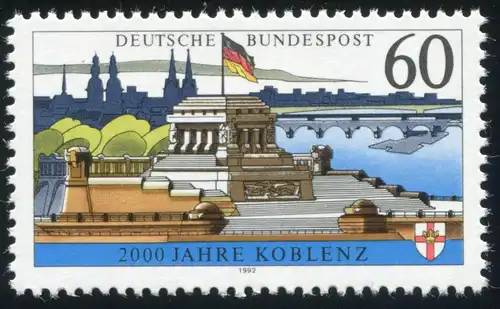 1583y Koblenz mit PLF Bruch inmitten der Stufen über E von KOBLENZ, Feld 8, **