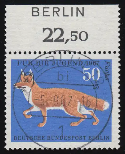 302 Jugend: Oberrand mit BERLIN-Zudruck nach links versetzt Voll-O BERLIN 5.9.67