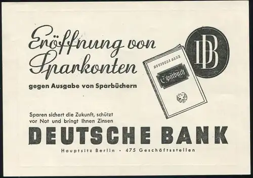 686-688 IAA Berlin 1939 Gemmelblatt Deutsche Bank ESSt Berlin-Charlotte. 17.2.39