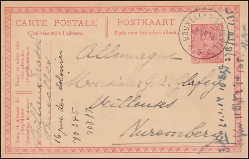 Belgique Carte postale P 70 Roi Albert de BRUXELLES 27.1.1921