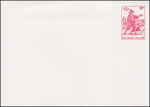 Belgien Umschlag 17 BELGICA'82 Nürnberger Postbote 10 Fr., ungebraucht ** / MNH