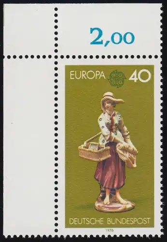 890 Europa 40 Pf Kunsthandwerk ** Ecke o.l.
