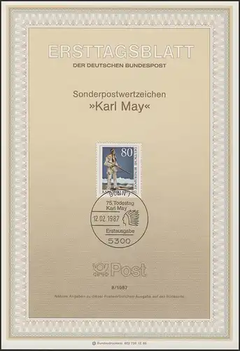 ETB 08/1987 Karl May, Schriftsteller