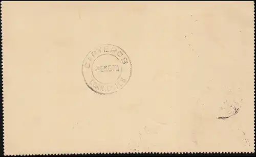 Argentienien: Kartenbrief 4 Centavos Portrait EMPEDRADO 5.1.1894 nach CORRIENTES