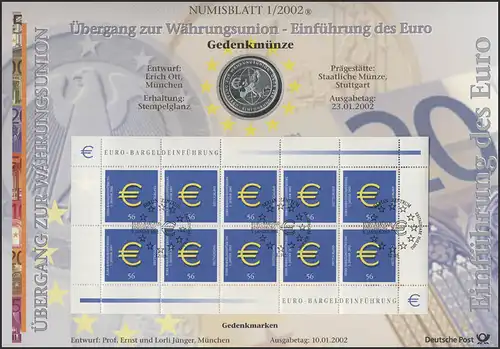 2234 Einführung des Euro - Numisblatt 1/2002