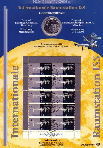 Station spatiale internationale ISS - Numisblatt 5/2004