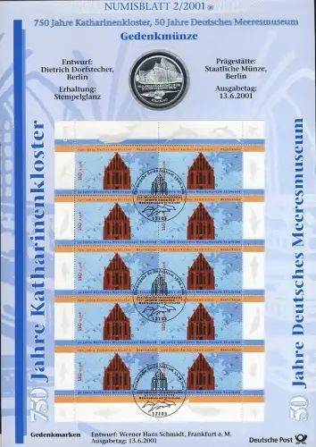 2195 Katharinenkloster Stralsund - Numisblatt 2/2001