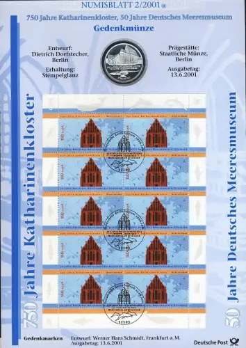 2195 Monastère de la Catherine Stralsund - Numisblatt 2/2001