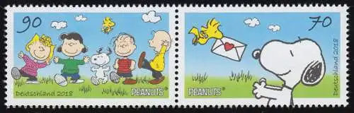 3369-3370  Comics: Die Peanuts 2018 - Paar aus Block 82, **