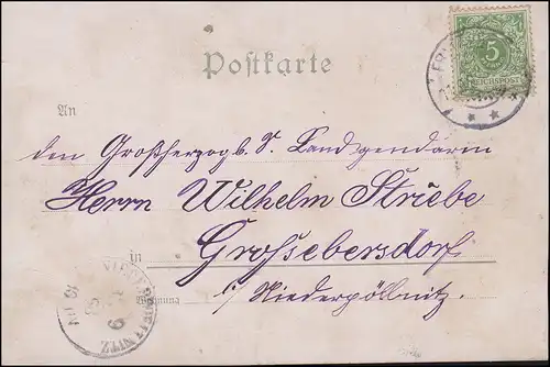 Carte de vue Militaria Humor March-Marsch-Hurrah! couru 11.9.1898