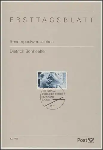 ETB 12/1995 Dietrich Bonhoeffer, théologien
