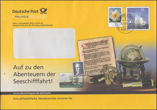 Lettre de plus F400 Narcisse/Gorch Fock Voyage Aventure maritime WEIDEN 26.1.09