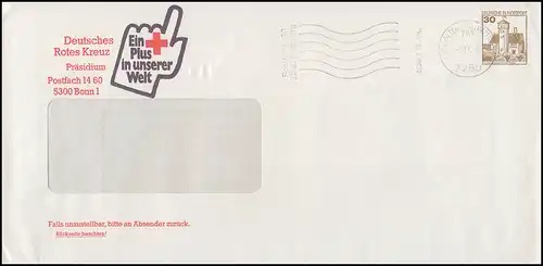 Vol privé PU 108 BuS 30 Pf. Croix-Rouge allemande LEONBERG 6.11.1984