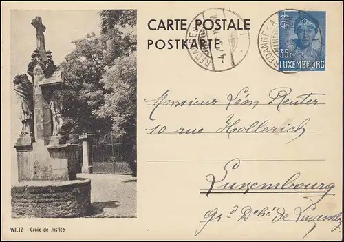 Luxembourg Carte postale P 114b Charlotte: Wiltz, REDANGE cf. 4.7.1938