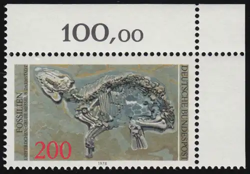 975 Fossilien 200 Pf Urpferdchen ** Ecke o.r.