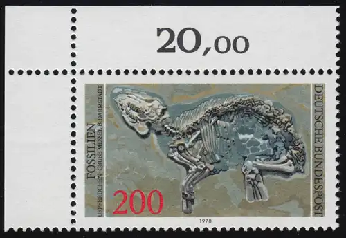 975 Fossilien 200 Pf Urpferdchen ** Ecke o.l.