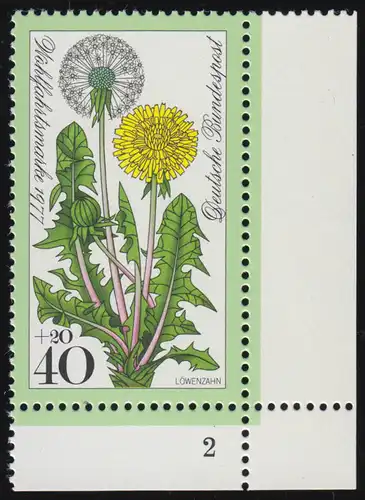 950 Wiesenblumen 40+20 Pf Löwenzahn ** FN2