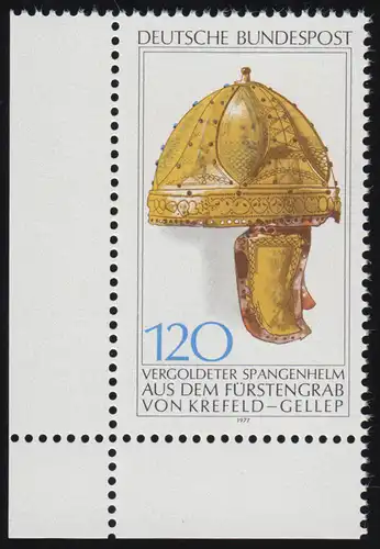 944 Archäologisches Kulturgut Spangenhelm 120 Pf ** Ecke u.l.