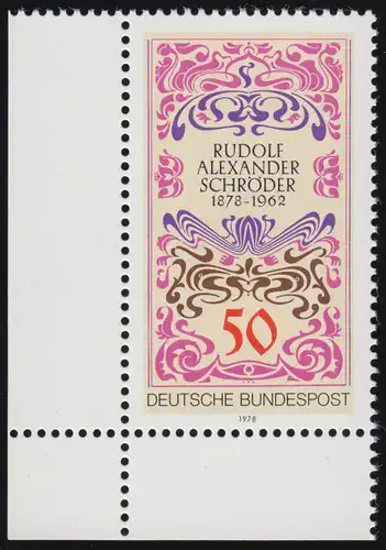 956 Rudolf Alexander Schröder ** Ecke u.l.