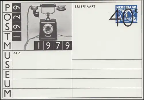Carte postale P 298 anniversaire 50 ans Musée du courrier 1979, inutilisé ** / MNH