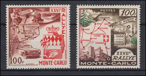 Monaco 560 und 588 Rallye Monte Carlo, zwei Ausgaben, postfrisch **