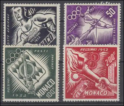 Monaco 464-467 Olympia Helsinki 1952, ensemble complet, frais de port **