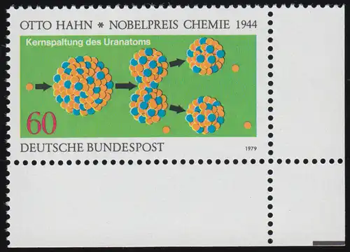 1020 Prix Nobel Physique Hahn ** Coin et r.