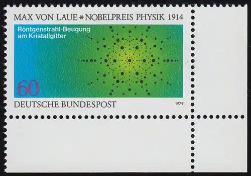 1021 Prix Nobel Physique de Laue ** Coin et r.