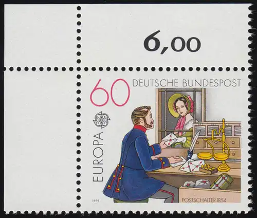 1012 Post- und Fernmeldewesen 60 Pf ** Ecke o.l.