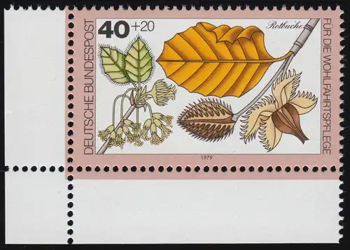 1024 Bäume 40+20 Pf Rotbuche ** Ecke u.l.