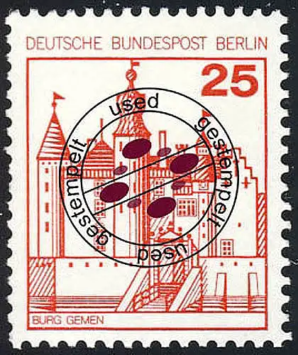 587 Burgen und Schlösser 25 Pf Gemen, gestempelt O