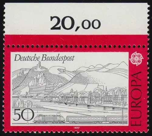 935 Europa 50 Pf Landschaften ** Oberrand