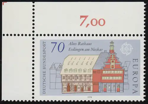 971 Europa Esslingen 70 Pf ** Ecke o.l.