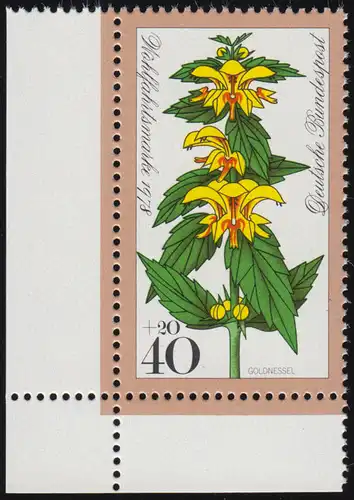 983 Fleurs forestières 40+20 Pf Fauteuil en or ** Coin et l.
