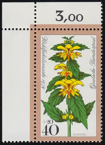 983 Waldblumen 40+20 Pf Goldnessel ** Ecke o.l.