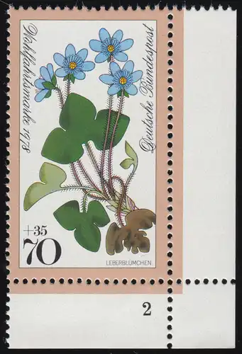 985 Waldblumen 70+35 Pf Leberblümchen ** FN2