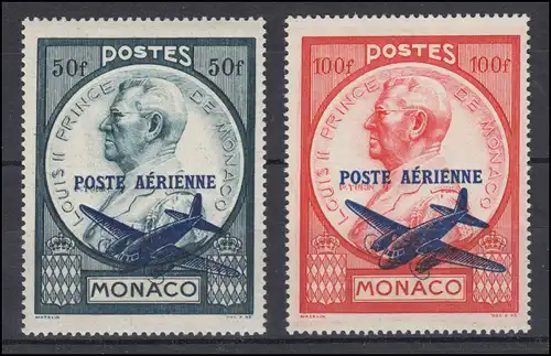 Monaco 315-316 impression courrier aérien, phrase, frais de port **