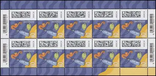 3723 Monde des lettres: Poste de bouteille 10 centimes - Bogen de 10 cents ** frais de port