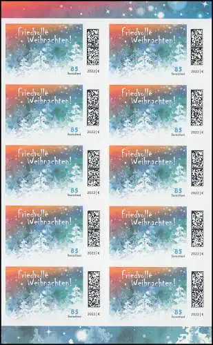 FB 122 Noël paisible 2022, feuille 10x3730, **