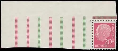 Heuss-Randleiste RL 1 (RL+20) breiter Strichleisten-Bogenrand, ungefaltet! **