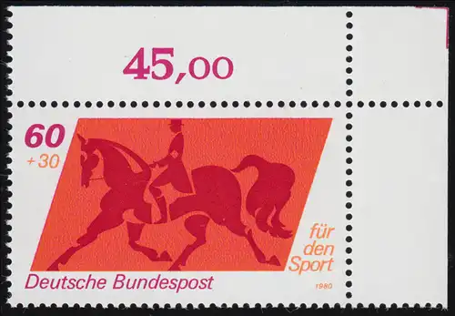 1047 Sporthilfe 60+30 Pf Dressurreiten** Ecke o.r.