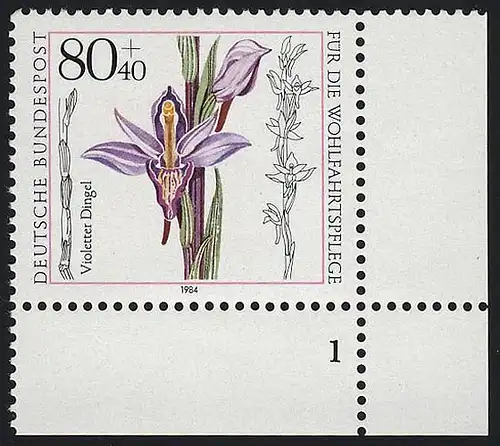 1227 Wohlfahrt Orchideen 80+40 Pf ** FN1