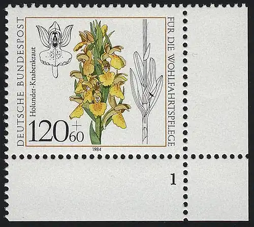 1228 Wohlfahrt Orchideen 120+60 Pf ** FN1