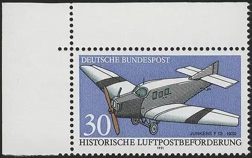 1522 Transport par air 30 Pf ** Coin o.l.