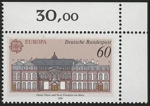 1461 Europa Palais Thurn uns Taxis 60 Pf ** Ecke o.r.
