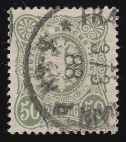 44c Couronne/aigle 50 pfennig, couleur moins chère c, cacheté O vérifié Wiegand BPP