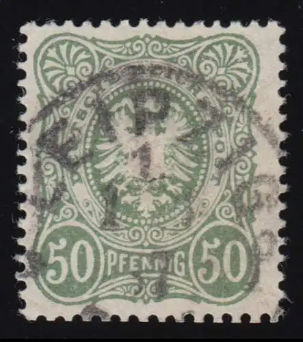 44c Krone/Adler 50 Pfennig, seltenere Farbe c, gestempelt O geprüft Wiegand BPP